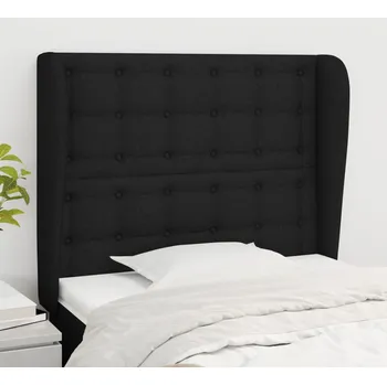 Čelo postele typu ušák černé 93x23x118/128 cm textil IM_3118374