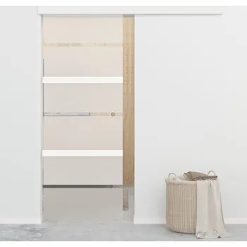 Interiérové dveře Posuvné dveře s měkkými zarážkami ESG sklo a hliník 76 x 205 cm IM_288061