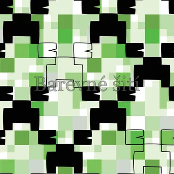 Teplákovina Minecraft inspirace (E) (Kvalitní teplákovina Bella)