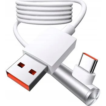 Datový kabel USB-A na USB-C kabel 1,8 m 6A 120W rychlé nabíjení, zahnutý konektor