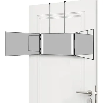 Kosmetické zrcátko 3-panelové zrcátko s teleskopickým tyčem pro zavěšení