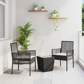 Zahradní bistro set 3 pcs Černá polyratan IM_3334955