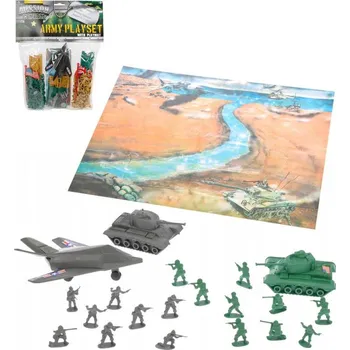 Figurka Vojenská army sada figurky vojáci 2 vojska s herním pozadím 2 barvy