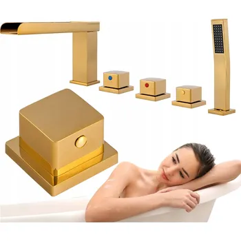 Vodovodní baterie Vanová a sprchová baterie na okraj vany Silla Premium zlatá