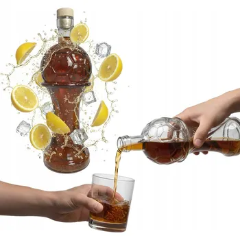 Láhev PIŁKA LEGEND 500ml Skleněná Karafa Pohár jako Dárek na Likéry Sirup