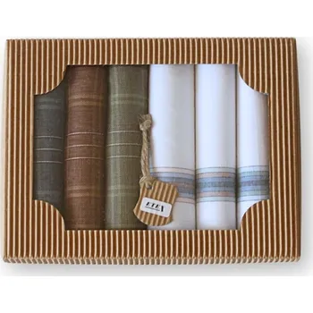 Látkový kapesník ETEX Pánské látkové kapesníky v dárkové krabičce M4 - 6 kusů