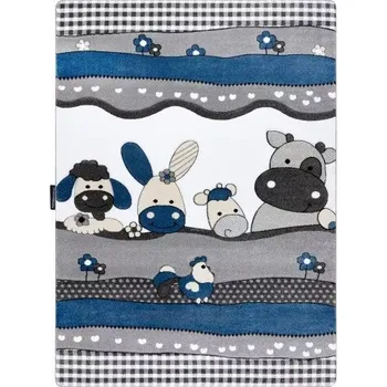 Koberec Dětský kusový koberec Petit Farm animals blue