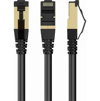 Síťový kabel GEMBIRD PP8-LSZHCU-BK-5M – S/FTP Cat. 8 LSZH patch kabel (černý, 5 m) PP8-LSZHCU-BK-5M