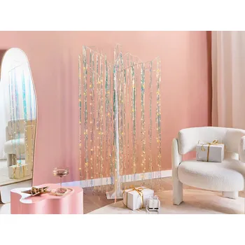 Vánoční dekorace Umělý strom vícebarevný PE 163 cm LED světla kaskádové vánoční atmosféra moderní skandinávský styl venkovní i vnitřní použití Beliani