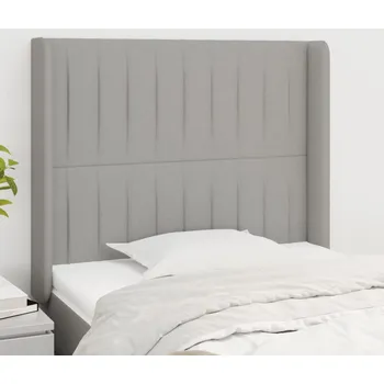 Čelo postele typu ušák světle šedé 83x16x118/128 cm textil IM_3119792