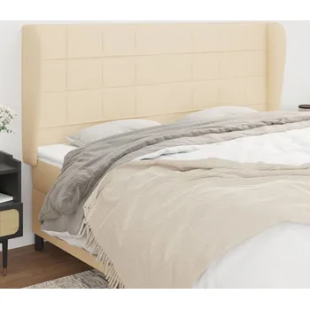 Čelo postele typu ušák krémové 203x23x118/128 cm textil IM_3117983