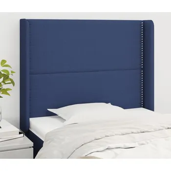 Čelo postele typu ušák modré 103x16x118/128 cm textil IM_3119436