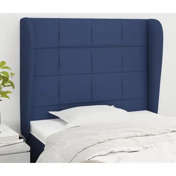 Čelo postele typu ušák modré 83 x 23 x 118/128 cm textil IM_3117936