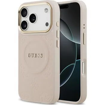 Náhradní díl pro mobilní telefon Kryt Guess Case iPhone 17 Pro with MagSafe Guhmp17Lpsamsecp (Pu W/ Peony Hot Stamp) Pink