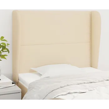 Čelo postele typu ušák krémové 93x23x118/128 cm textil IM_3117803