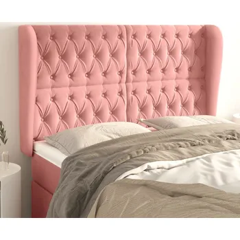 Čelo postele typu ušák růžová 163x23x118/128 cm samet IM_3118351