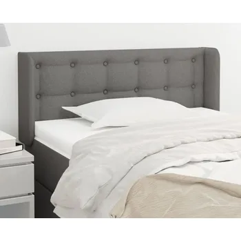 Čelo postele typu ušák tmavě šedé 93x16x78/88 cm textil IM_3119185