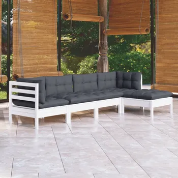 5dílná zahradní sedací souprava s poduškami bílá borovice IM_3096359