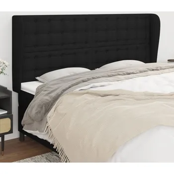 Čelo postele typu ušák černé 203x23x118/128 cm textil IM_3118414