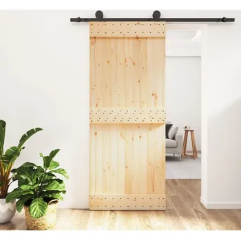 Interiérové dveře Posuvné dveře s kováním 85 x 210 cm masivní borové dřevo IM_3203048