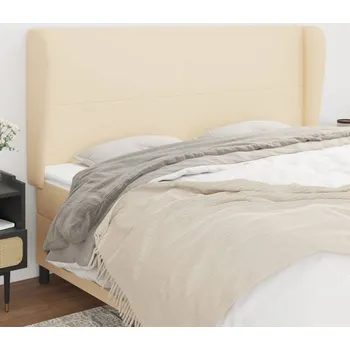 Čelo postele typu ušák krémové 183x23x118/128 cm textil IM_3117695
