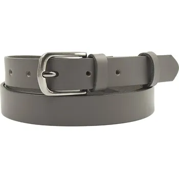 Opasek Šedý dámský kožený opasek Nivasaža elegantní úzký ELG25 Celková délka: 98