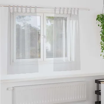 Sprchový závěs Voile Záclona 2 pcs Světle šedá 140 x 140 cm Polyester IM_4108047