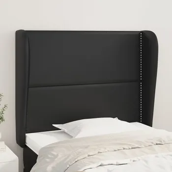 Čelo postele typu ušák černé 103x23x118/128 cm umělá kůže IM_3117900