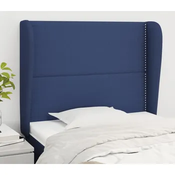 Čelo postele typu ušák modré 93x23x118/128 cm textil IM_3117804