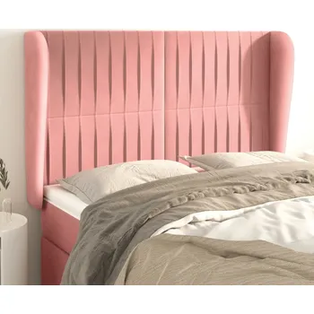 Čelo postele typu ušák růžové 147x23x118/128 cm samet IM_3118247