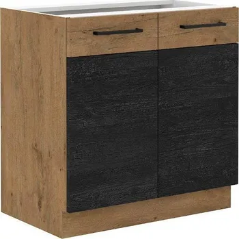Kuchyňská skříňka Spodní skříňka 80 D 2F BB VIGO dark wood/dub lancelot