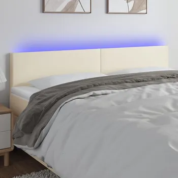 Čelo postele s LED krémové 180x5x78/88 cm umělá kůže IM_3121436