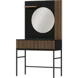 Toaletní stolek se zrcadlem a zásuvkou MEORATI 155x85 cm, černá/dub artisan