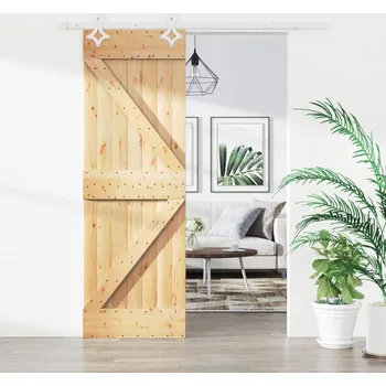 Interiérové dveře Posuvné dveře s kováním 70 x 210 cm masivní borové dřevo IM_3203157