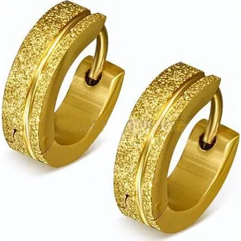 Náušnice Náušnice pískované zlacené kruhy 37 (Náušnice z oceli pískované)