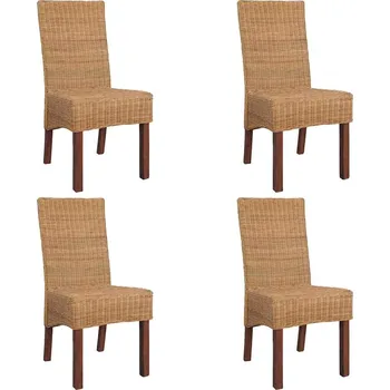 Jídelní židle Jídelní židle 4 ks hnědé přírodní ratan IM_274204