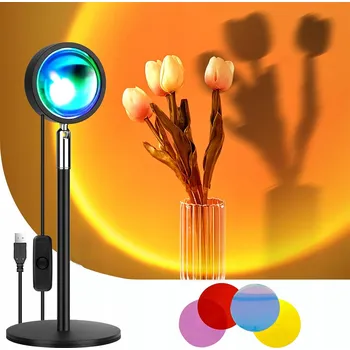 Lampička PROJEKTOR LAMPA IMITUJÍCÍ ZÁPAD SLUNCE LED USB