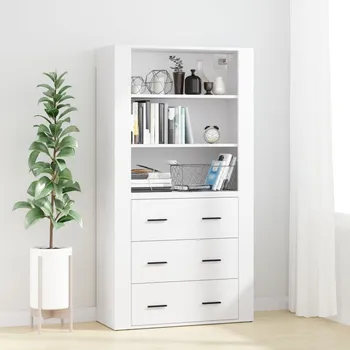 Příborník do zásuvky Skříň highboard bílá kompozitní dřevo IM_3185391