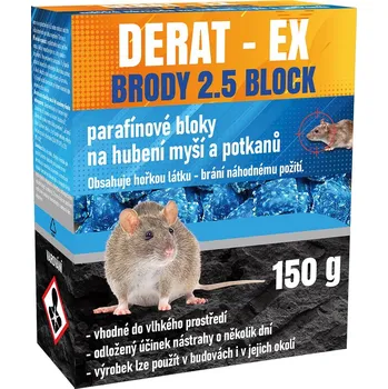 Pesticid DERAT - EX, parafinový blok 150 g