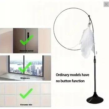 Hračka pro kočku Rybářský prut Oriago pro kočky INTERAKTIVNÍ PRO KOČKY PRUT PRO KOČKY S PŘÍSAVKOU