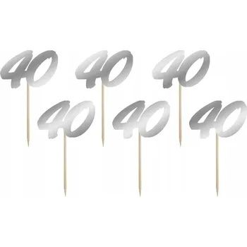 Obraz Zápichy do dortu 40 - 6 ks Narozeninová čtyřicítka
