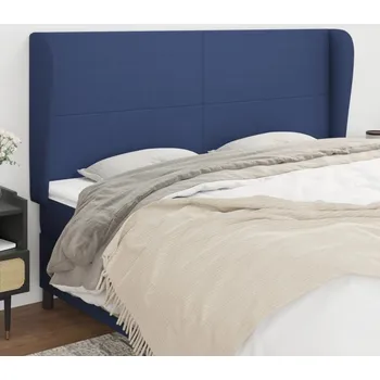 Čelo postele typu ušák modré 163x23x118/128 cm textil IM_3117688