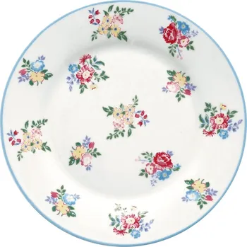 Talíř GreenGate Porcelánový dezertní talíř Elena Petit White