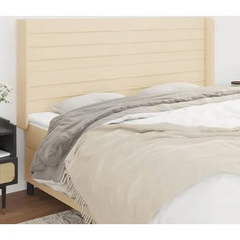 Čelo postele typu ušák krémové 183x16x118/128 cm textil IM_3119739