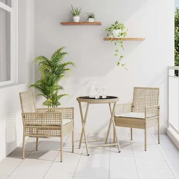 Zahradní sestava Zahradní bistro set 3 pcs Béžová polyratan IM_3334966