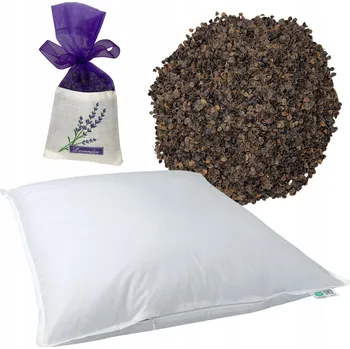 Polštář POLŠTÁŘ S POHANKOVÝMI SLUPKAMI PŘÍRODNÍ 50X60 CM BAVLNĚNÝ, 3.8 KG LEVANDULE