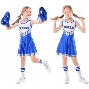 Karnevalový kostým Kostým roztleskávačky modrý Korbi vel. 152-158