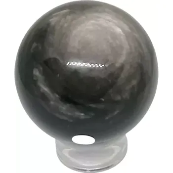 Obsidián stříbrný koule v AA, váha 166 g 5,1 cm