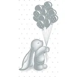 VEBA Dětská osuška veselý zajíček, šedá 70x140cm