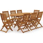 9dílný skládací zahradní jídelní set masivní akáciové dřevo IM_43378
